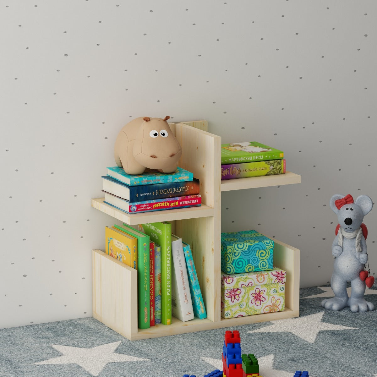 Wooden Toy unit ,  Toy unit with open shelves, Wooden look toy unit ,Floor standing Kids toy unit - VI3007