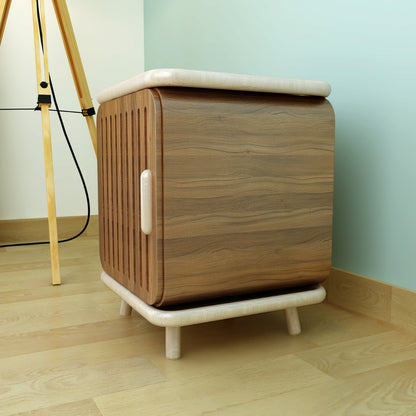 End Table ,End table for living/waiting area modern look end table in white & brown in pine wood,End Table - IM757