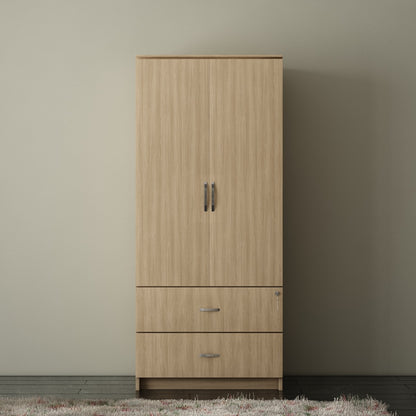 Wardrobe, Wardrobe Hanging Space, Wood Shutter Wardrobe, Wardrobe SS Handle, Wood Wardrobe, Wardrobe - VT- 7001