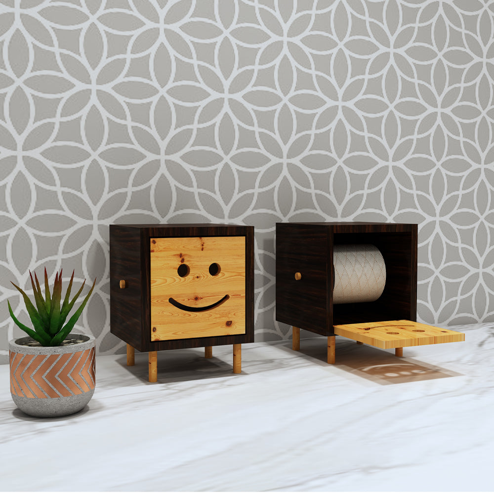 Toilet Accessory with opening lid in wood finish for toilet paper, Toilet paper roll  storage, Toilet paper box, utility box for pulling Toilet paper roll ,Toilet accessory unit-IM368