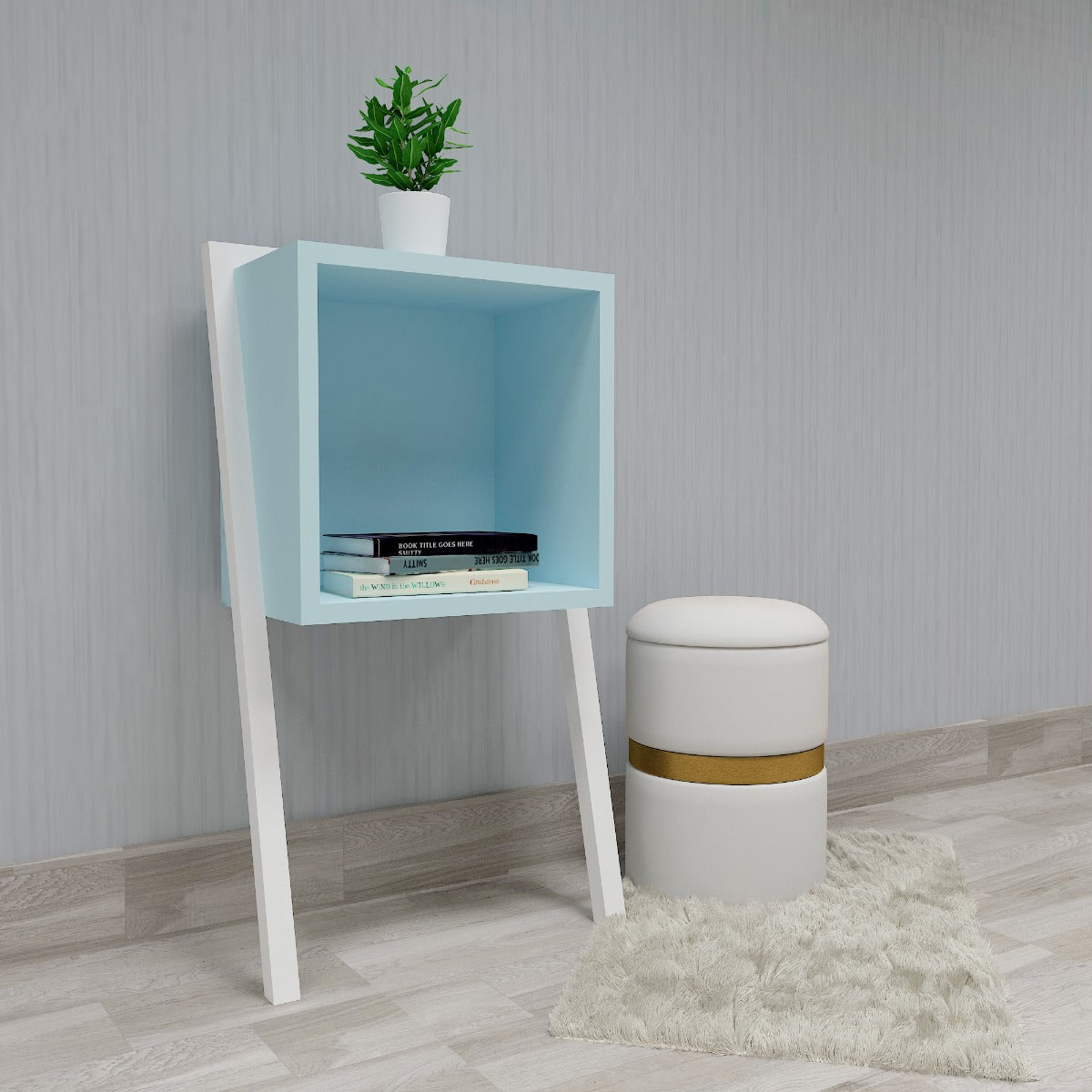 Book stand, storage rack for book in wood finish,table storage for books- IM369