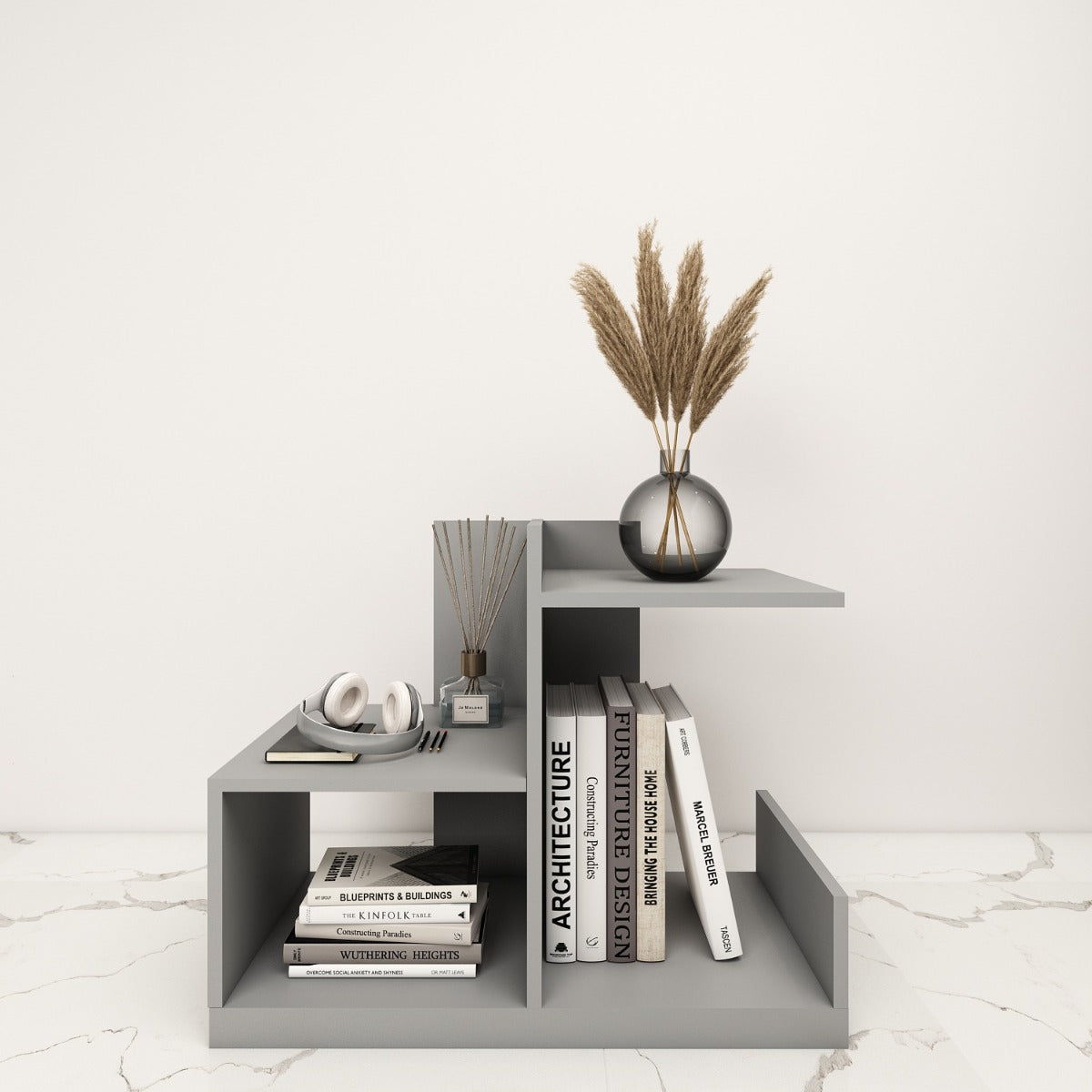 End Table, Grey End Table, End Table with open shelf, End Table - IM - 12052