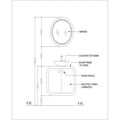 Vanity/Water Resistant Vanity in PU matte waterproof paint finish,Bathroom Vanity in water resistant finish,bathroom wall hanging unit with PU matte waterproof paint  finish-EL207