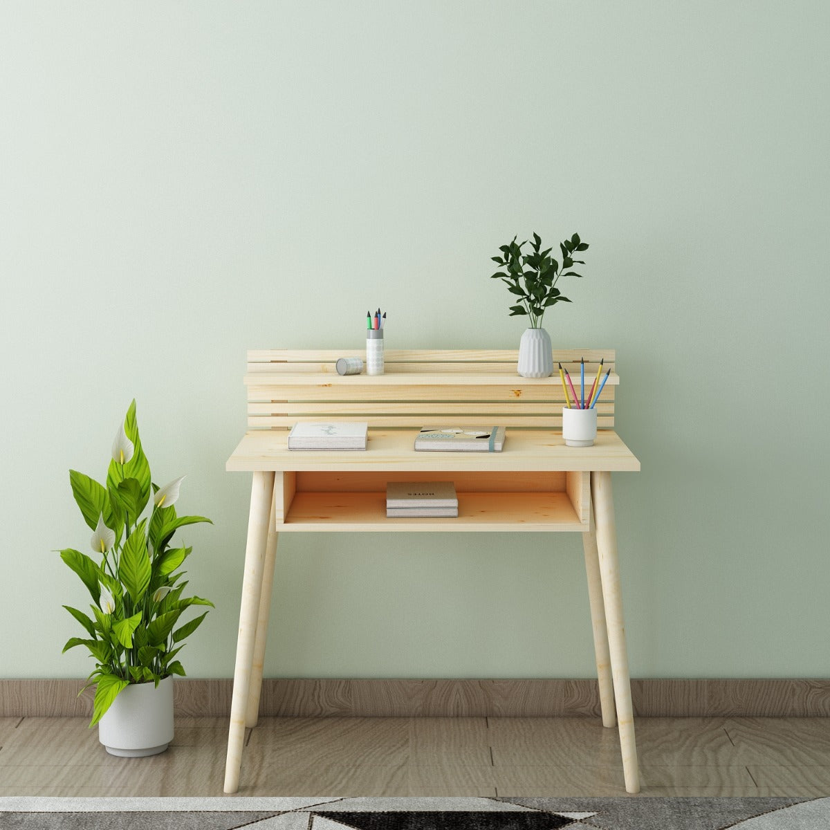 Study Table, Wood Study Table, Study Table with Open Shelf, Study Tabl ...
