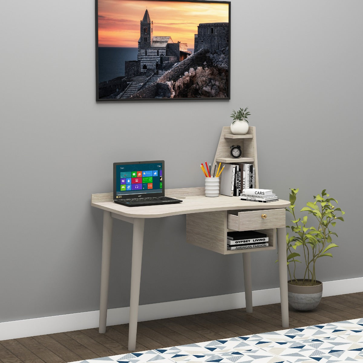 Professor Study Table Study Table, Wood Study Table, Study Table with Open Shelf, Study Tabl ...