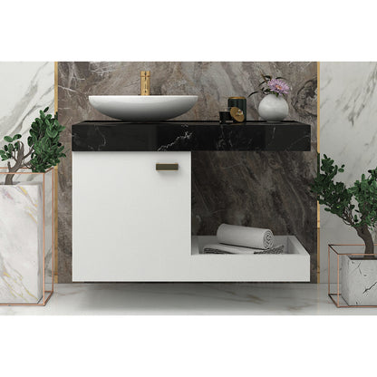 Vanity/Water Resistant Vanity in PVC laminate finish,Bathroom Vanity in water resistant finish,bathroom wall hanging unit with PVC  finish-IM105