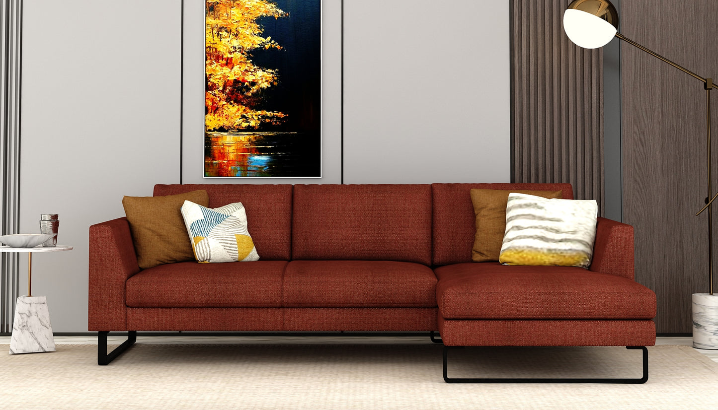 L shape sofa, sectional sofa, Living room sofa,  elegant sofa, rust color sofa, 4 seater sofa,  Sofa- VT-4011