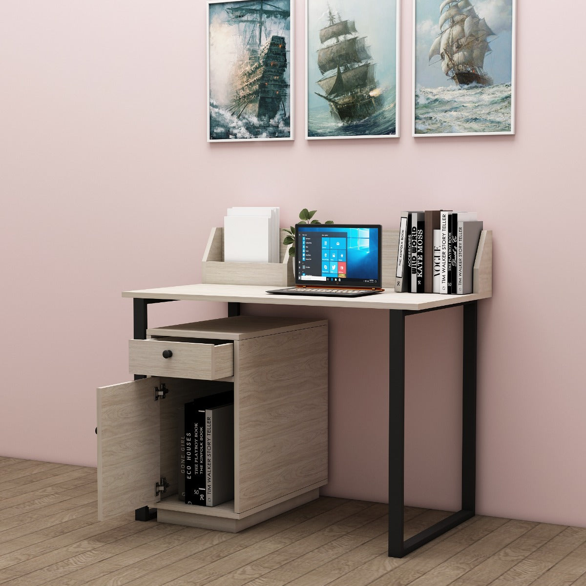 Walk In Study Table Study Table, Wood Study Table, Study Table with Drawer, Study Table wi ...