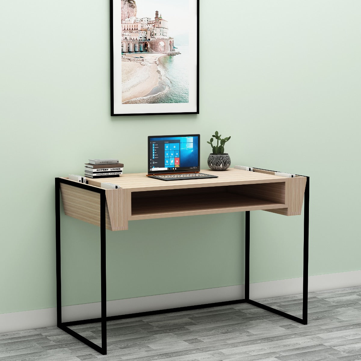 50 Inch Study Table Study Table, Wood Study Table, Study Table with Open Shelf, Study Tabl ...