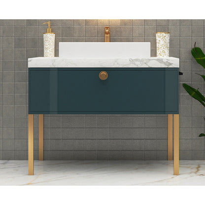 Vanity, Gold, Green & White Vanity, Wooden Vanity, Vanity with Drawer, Vanity for Bathroom,  Floor Resist Vanity, Vanity - EL210