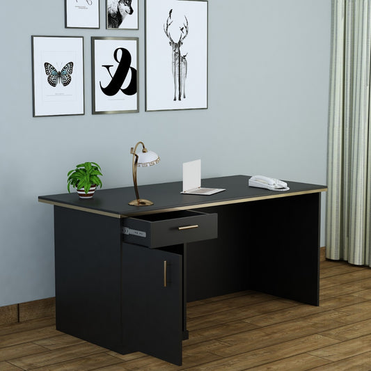 Office Table,  Black Office Table, Table for Office, MD Table, Office Table With drawer, Office Table with Shutter , Office Table - IM - 12067