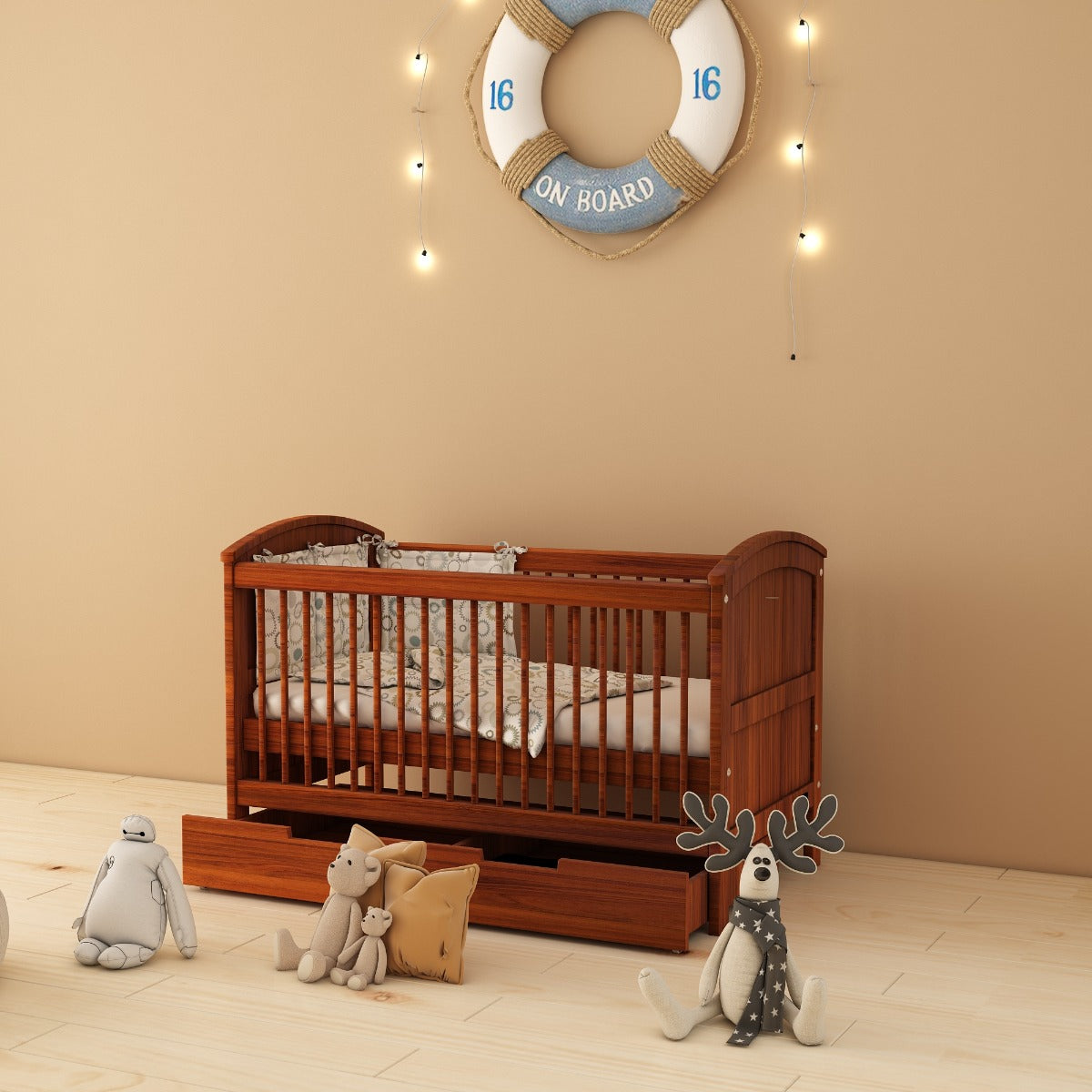 Baby Cribs, Wood Baby Cribs, babies bed, Baby Cribs with Drawer,Kids Cot, Cribs - VT- 5009