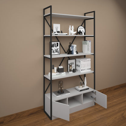 Office Cabinet, Grey Color Office Cabinet, Office Cabinet with open shelf, Office Cabinet with Shutter, Office Cabinet - EL- 10016