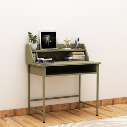 Study Table, Olive Color Study Table, Study Table with Open Shelf, Study Table with MS Leg, Study Table - VT - 12054