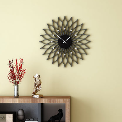 Clock in wood, clock for living/waiting/office  area , modern clock in  Yellow & Black ,Designer clock ,Clock - EL484