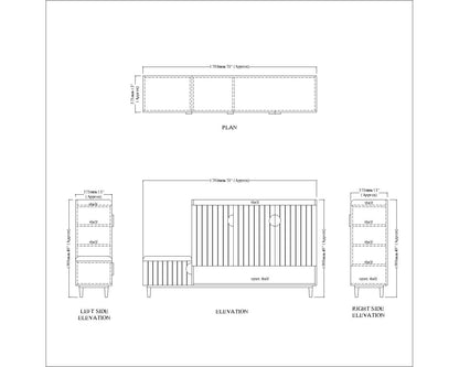 Modern Slate Grey Shoe Cabinet with Cushioned Bench, Open Rack & Vertical Storage – EL10102