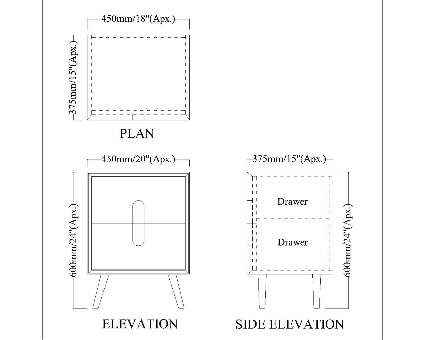 Modern Irish Cream Bedside Table with Drawer & Gold MS Legs – Compact Side Table for Bedrooms, Made of Durable Ply & Metal, Elegant Finish - EL 12187