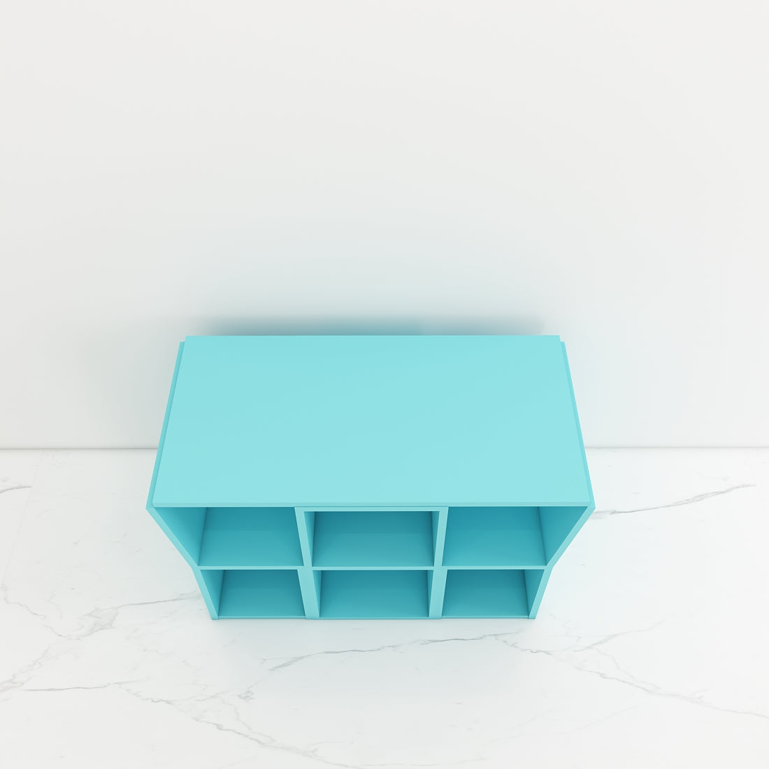 Modern Kids Study Table with 2 Chairs & Open Shelf – Compact, Stylish Desk in Orange, Blue, White & Wood - EL12234