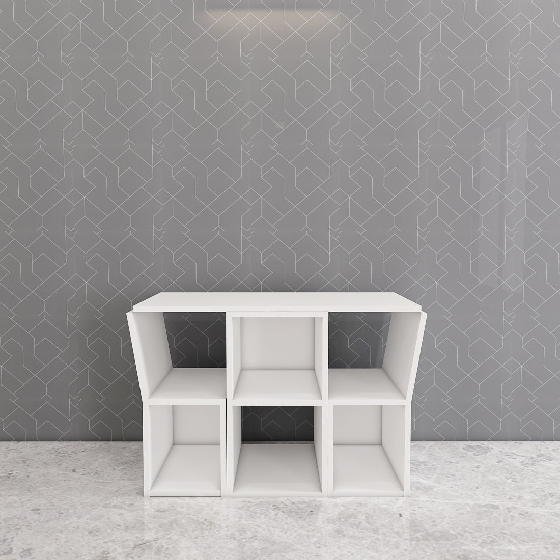 Modern Kids Study Table with 2 Chairs & Open Shelf – Compact, Stylish Desk in Orange, Blue, White & Wood - EL12234