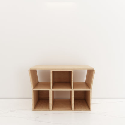 Modern Kids Study Table with 2 Chairs & Open Shelf – Compact, Stylish Desk in Orange, Blue, White & Wood - EL12234