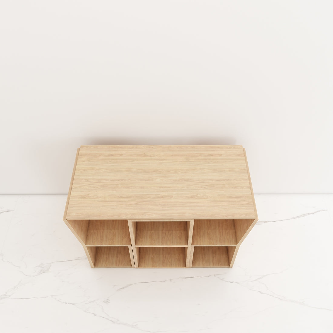 Modern Kids Study Table with 2 Chairs & Open Shelf – Compact, Stylish Desk in Orange, Blue, White & Wood - EL12234