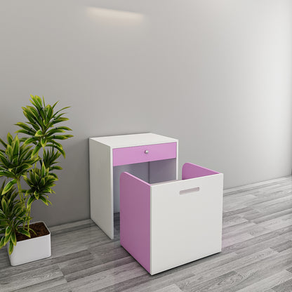 Modern Kids Study Table with Chair & Open Drawer – Compact, Stylish Desk in Blue, Purple & Yellow, Engineered Wood Build - EL12235