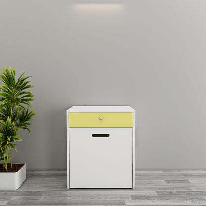 Modern Kids Study Table with Chair & Open Drawer – Compact, Stylish Desk in Blue, Purple & Yellow, Engineered Wood Build - EL12235