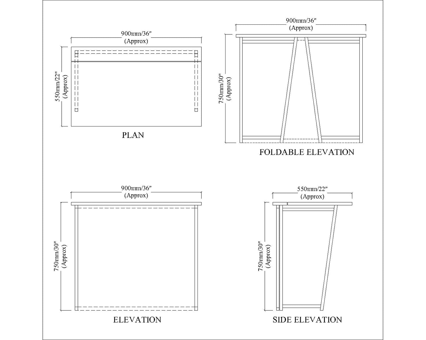 Modern Foldable Study Table in Wood & White | Engineered Wood Desk with MS Legs | Compact & Moveable Study Table for Home & Office - EL12238
