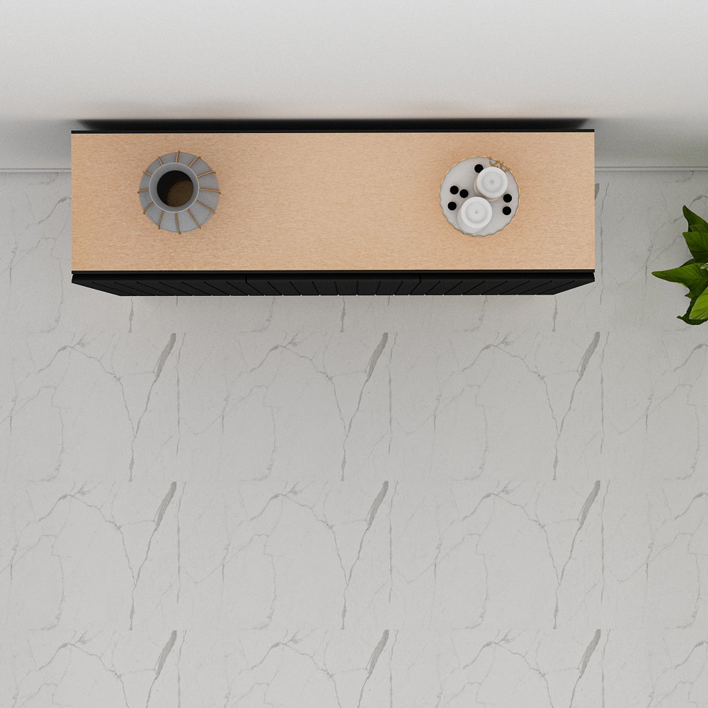 Console Table, Black Color Table, MS Leg with Golden Finish, Multistorage Unit, Console Table - EL12240