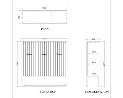 Console Table, Black Color Table, MS Leg with Golden Finish, Multistorage Unit, Console Table - EL12240