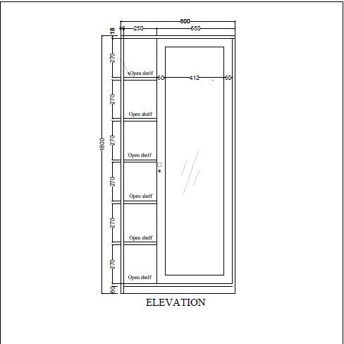 Wooden Dressing Table, Dressing Table with Open storage, White Color, 2 Bangle Rod, Dressing Table