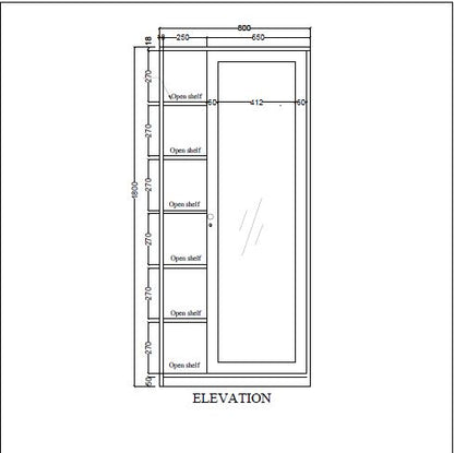 Wooden Dressing Table, Dressing Table with Open storage, White Color, 2 Bangle Rod, Dressing Table