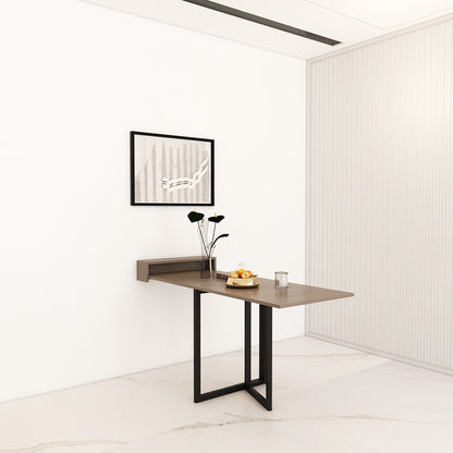 Foldable Dining Table, Brown Color Dining Table, Table with MS Leg in Black Color Finish, Dining Table - EL3066
