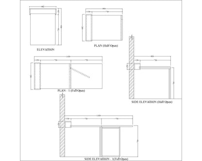 Foldable Dining Table, Brown Color Dining Table, Table with MS Leg in Black Color Finish, Dining Table - EL3066