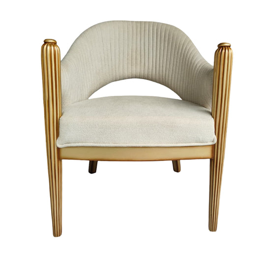 Chair, Lounge Chair, Modern design, Off-white color, Leg MS with golden color, Chair - EL6160