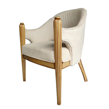 Chair, Lounge Chair, Modern design, Off-white color, Leg MS with golden color, Chair - EL6160