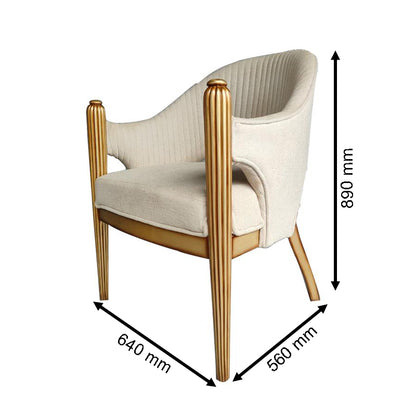 Chair, Lounge Chair, Modern design, Off-white color, Leg MS with golden color, Chair - EL6160