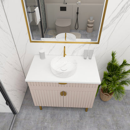 Luxury Bathroom Vanity with Wall Mirror – Modern Wood Finish | Furnisco EL-245