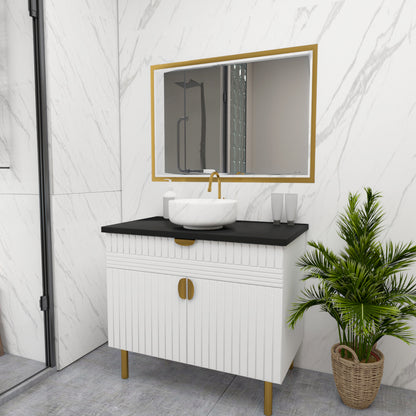 Luxury Bathroom Vanity with Wall Mirror – Modern Wood Finish | Furnisco EL-245