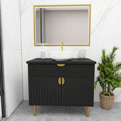 Luxury Bathroom Vanity with Wall Mirror – Modern Wood Finish | Furnisco EL-245