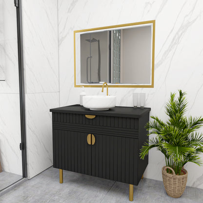 Luxury Bathroom Vanity with Wall Mirror – Modern Wood Finish | Furnisco EL-245