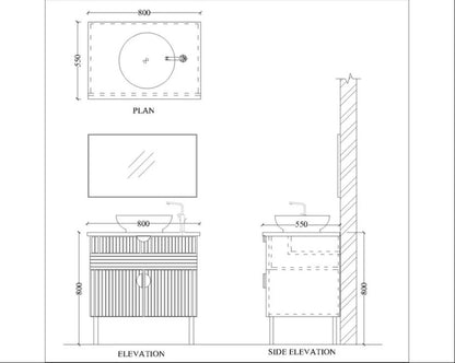 Luxury Bathroom Vanity with Wall Mirror – Modern Wood Finish | Furnisco EL-245