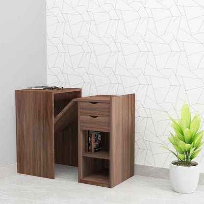 Study Table, Foldable study table, Study Table in Dark wood Color, Study Table with  Drawer & Open space, Study Table - IM12232