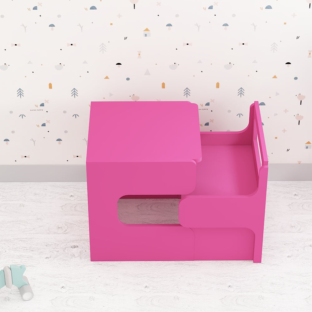 Study Table, Foldable study table, Study Table in Pink Color, Study Table with  Drawer & Open space, Study Table - IM12235