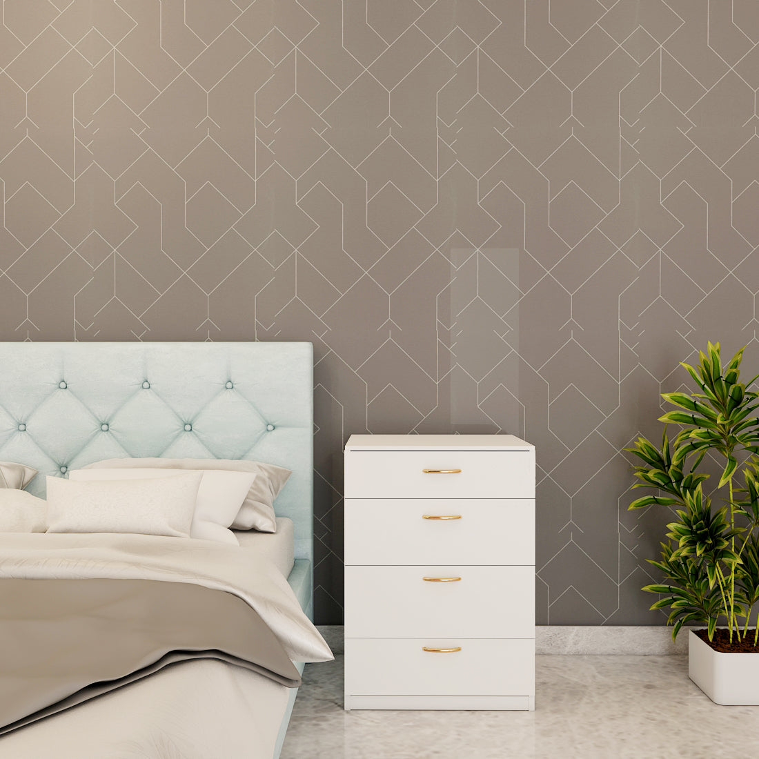 Modern Wooden Dressing Table with Drawer & Stool – Compact Engineered Wood Vanity for Homes | Stylish Ply-Laminate Finish- IM12236