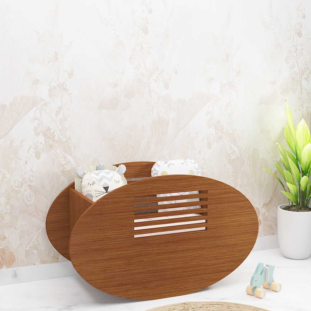 Modern Wooden Toy Storage Cradle with Oval Design – IM5112