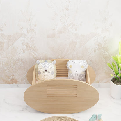 Modern Wooden Toy Storage Cradle with Oval Design – IM5112