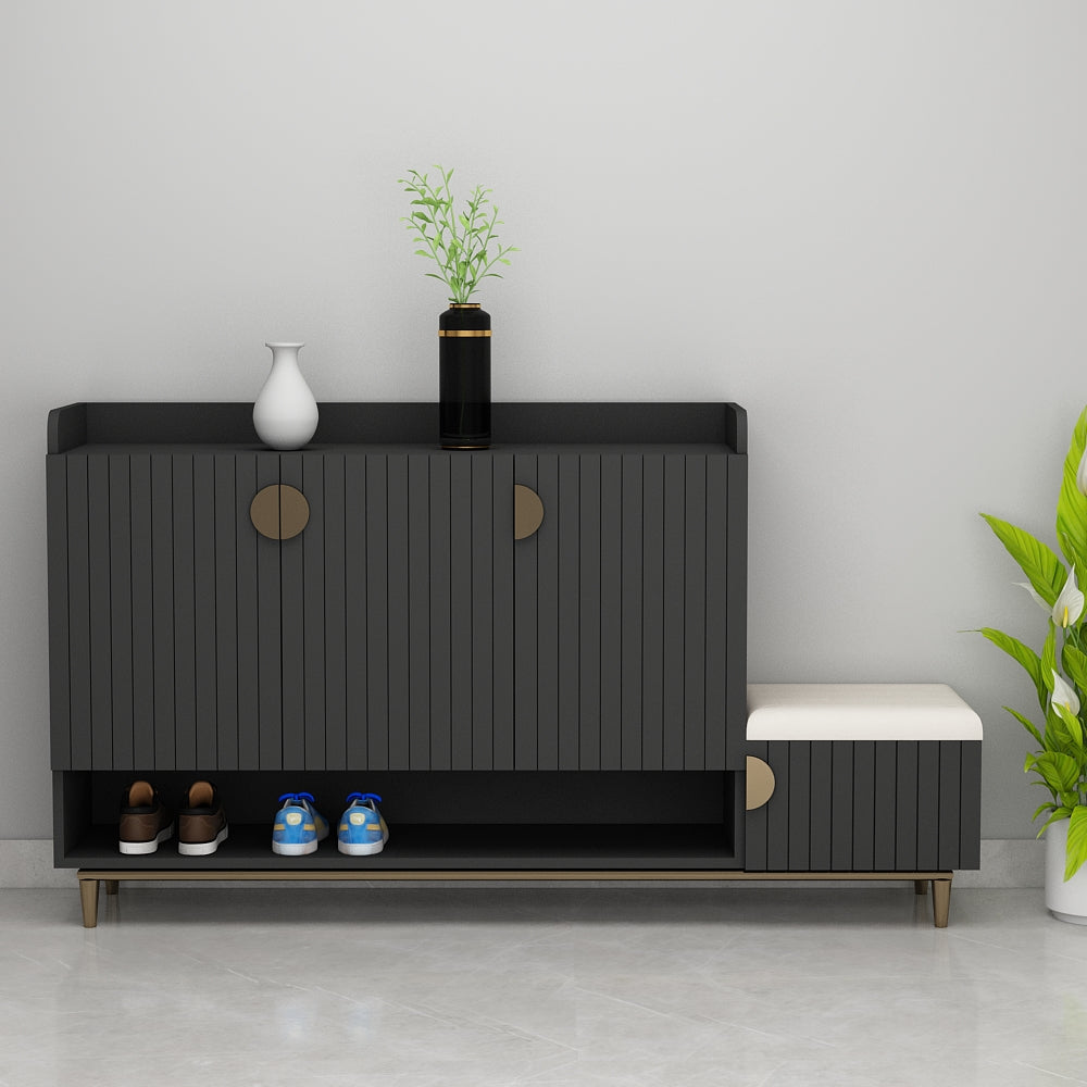 Slate Grey Shoe Rack, Shoe Rack with Shutter, Wooden shoe rack cabinet, Shoe Rack - VT10104