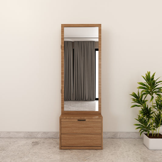 Dressing Table with Drawer, Seating Stool with Drawer, Black Handle with Matte Finish, Modern Design Dressing Table - VT12234