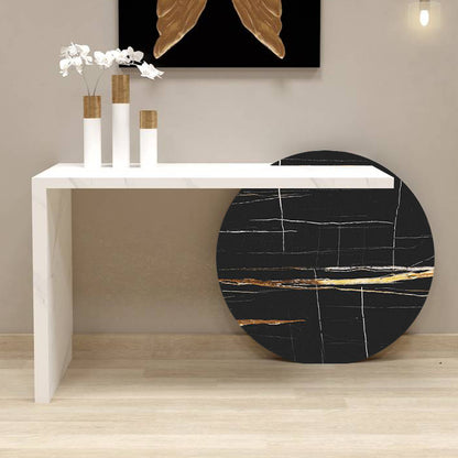 Console Table, White & Black Console Table, Console Table with PVC Laminate, Console Table - EL- 360